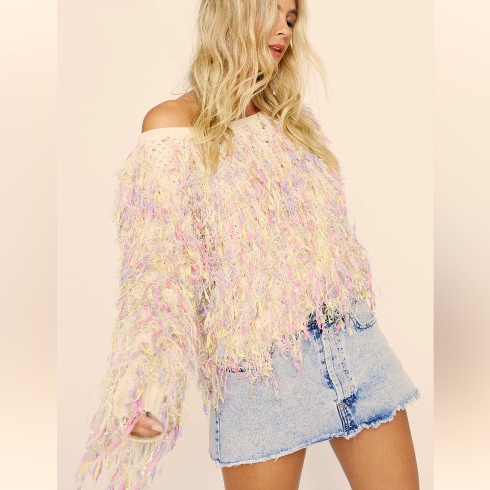 NWT…Multi Color Threaded Sweater…Sz OS